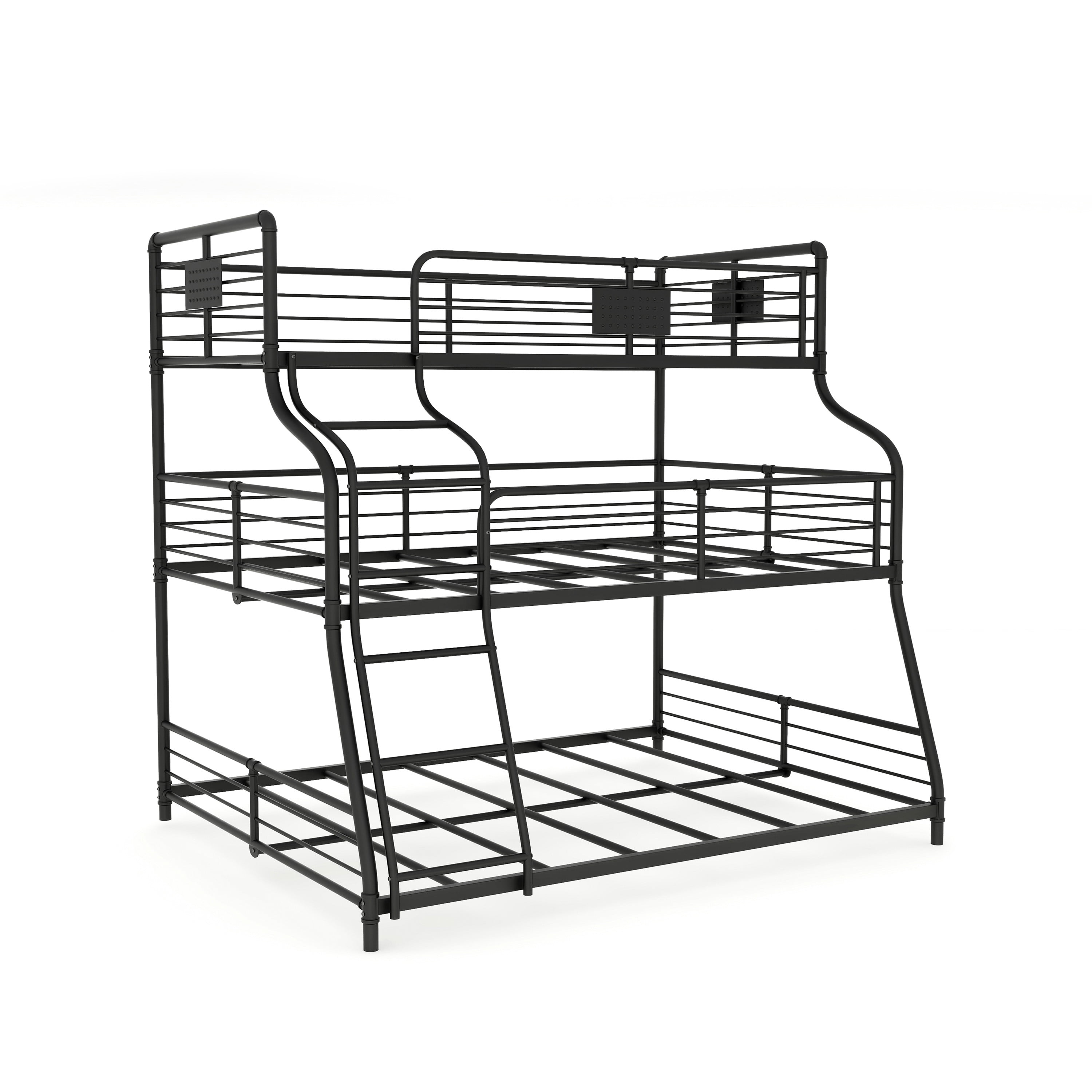 Furniture of America Adeleh Triple Bunk Bed, Twin/Full/Queen, Sand Black