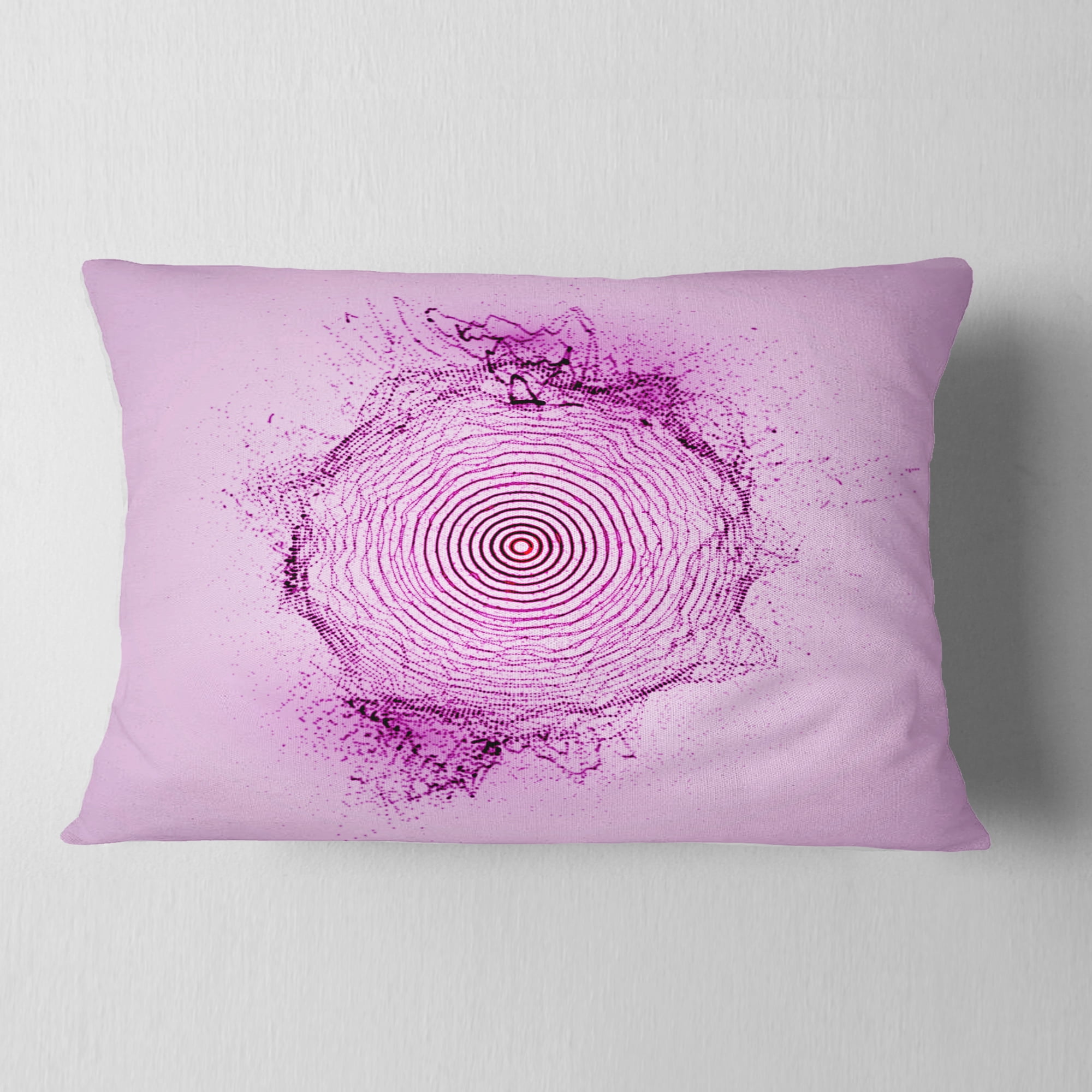 Designart Purple 3D Shape Splashes - Abstract Throw Pillow - 12x20