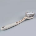 thumbnail image 6 of Long Handle Floor and Toilet Cleaning Brush with Washable PVC Bristles for Bathroom and Kitchen in White, 6 of 7