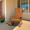 thumbnail image 2 of VINGLI Wooden Rocking Chair with High Backrest, Solid Fir Wood, Heavy Duty 600 LBS Patio Rockers for Indoor and Outdoor, Garden, Yard, Patio, 2 of 7