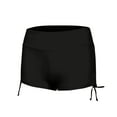 thumbnail image 5 of Dorkasm Women's Swim Shorts High Waist Swimsuit Bottoms Adjustable Side Tie Bathing Suit Boy Shorts Bikini Board Shorts Black L, 5 of 5