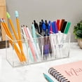 thumbnail image 4 of Lishi Porte-stylo à 4 Compartiments en Acrylique Transparent - Tasse de Rangement pour Crayons, 4 of 5