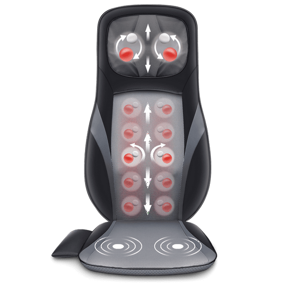 SNAILAX Shiatsu Back Massager with Heat -Deep Kneading Massage Chair Pad
