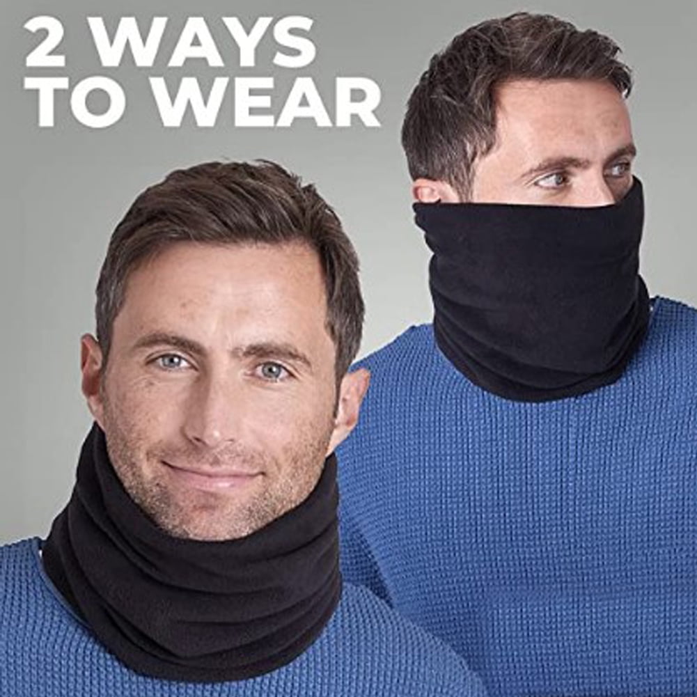 Adjustable Fleece Neck Warmer Gaiter Winter Ski Face Mask Scarf for Men Women 