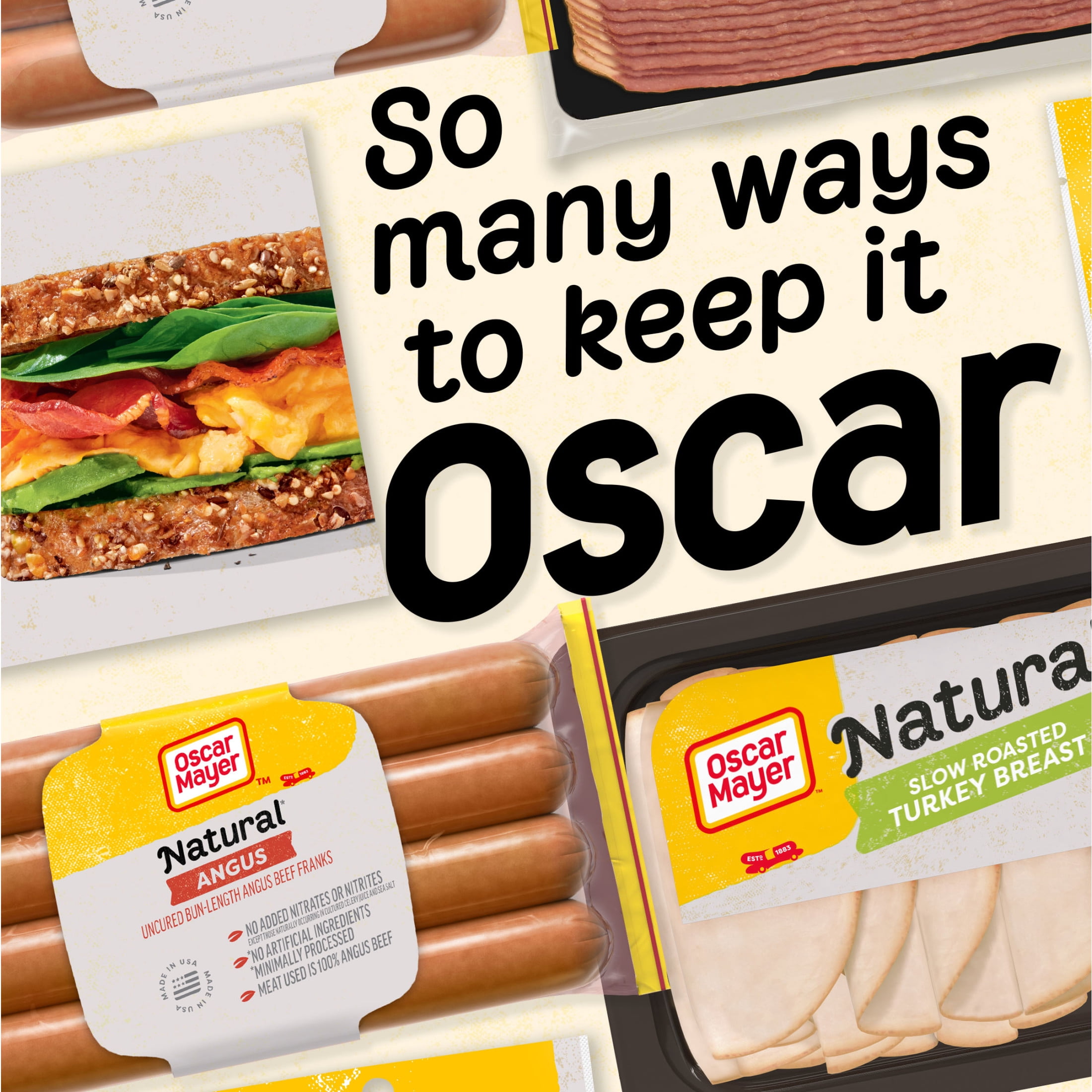 Oscar Mayer Natural Selects Bun-Length Angus Beef Uncured Beef Franks Hot Dogs, 8 Count. Pack