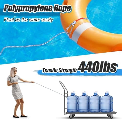 Water Floating Lifesaving Rope - Professional Throwing Pool Life Preserver Rope Line for Swimming Small Kayak Inflatable Boat