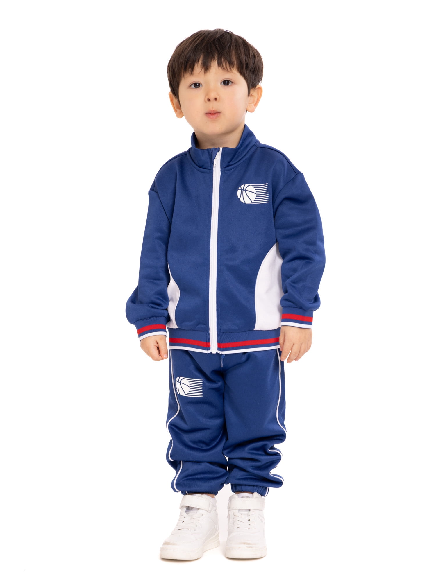 Wonder Nation Toddler Boys Patriotic Full Zip Track Jacket and Matching Jogger Pants, 2-Piece, Sizes 12M-5T
