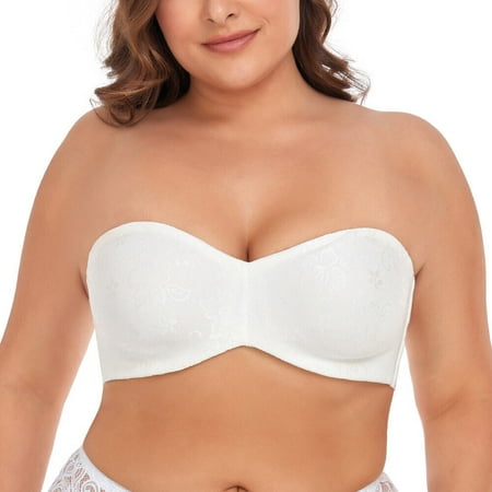 Women s Underwire Contour Multiway Strapless Bra Plus Size Push Up Bralette 36D