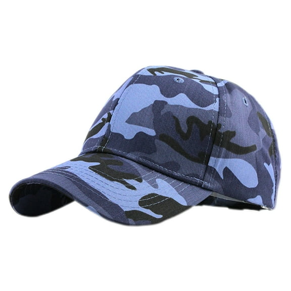ZQUUVOU Unisex Camouflage Baseball Cap Structured Adjustable Running Workouts Outdoor Sport Trucker Caps for Women Men Blue