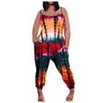 Baycosin Ladies' Print Sleeveless Loose Jumpsuit With Pockets Casual