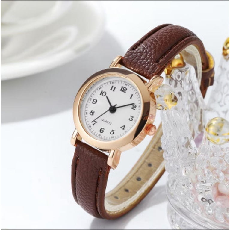 30mm Minimalist Quartz Watch with Leather Band Women main image 3