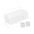 thumbnail image 3 of Organizador de pared colgante, cesta colgante de alambre, cesta de alambre de acero resistente para manualidades M blanca con gancho, 3 of 9