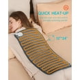 thumbnail image 3 of ALLJOY Electric Large Heating Pad for Neck, Back, and Shoulders with 6 Heat Levels & 8 Timers, Auto Shut Off - 24" x 12" - Gray, 3 of 8