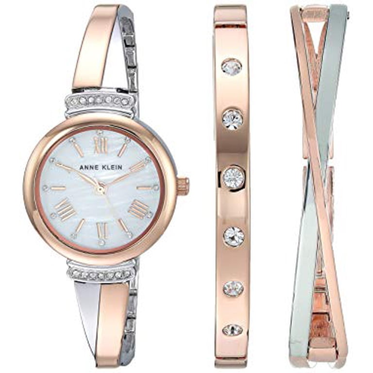 Anne Klein Women\'s Silver Rose Gold Japanese Quartz Roman Numeral Bracelet Watch Amazon.com: Anne Klein Women main image 2