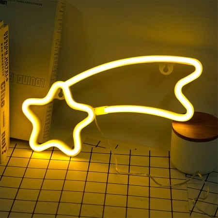 

Blueek Neon Meteor-Shower Shaped Wall Lamp Bedroom Home Party Bar Halloween Decoration