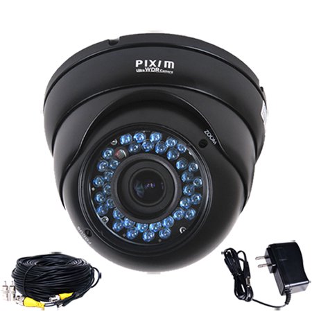 VideoSecu 1/3 inch Pixim DPS WDR 36 LEDs Security Camera 690TVL IR Day Night Vision Varifocal Outdoor Weatherproof with Power and Cable bba