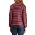 thumbnail image 3 of INSPIRE CHIC Women's Puffer Jacket Stand Collar Lightweight Hooded Zip Up Jacket XL Burgundy, 3 of 6