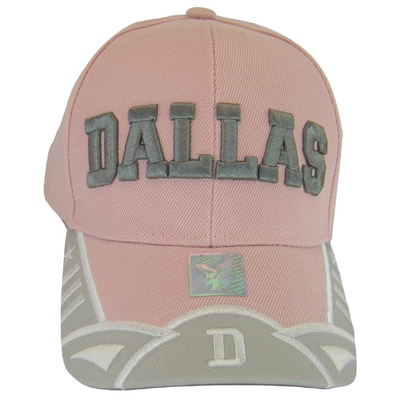Dallas Men's City Name Adjustable Baseball Cap (Pink/Gray)