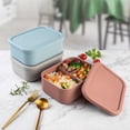 thumbnail image 2 of Silicone Bento Lunch Box Portable Reusable 3 Compartment Microwaveable Bento Box for Adult kids, 2 of 10