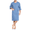 Blue, variant on Men's 100% Cotton Robe Soft Zipper Bathrobes Short Sleeve Summer Kimono House Coat with Pockets (Navy Blue, 2XL)