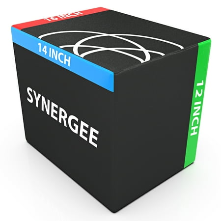 Synergee 12/14/16 Ouch Proof 3 in 1 High Density Foam Plyometric Box for Jump Training and Conditioning