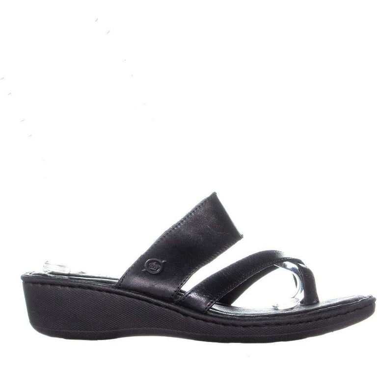 Born Womens Siene Leather Split Toe Casual Slide Sandals Black Size 11.0 Walmart