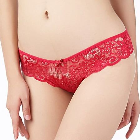 

Qcmgmg Women s Sexy Stretch Breathable Underwear Women Lace Regular Solid Color Thongs