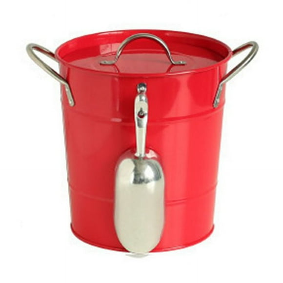 Thickened Ice Bucket With Lid Handles Portable Multi-purpose Beverage Tub Insulated Drink Tub Drink Chiller red