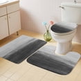 thumbnail image 2 of Grey Ombre Bath Mat 3 Piece Bathroom Rug Set, Modern Abstract Art Ocean Oil Painting Non Slip Bath Rug Contour Mat and Toilet Lid Cover, Absorbent Shower Mats Soft Bath Rugs and Mats Sets, 2 of 8