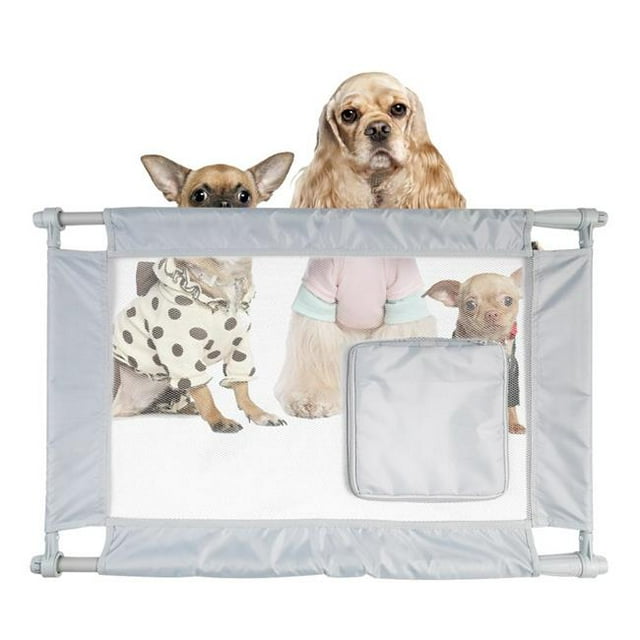 Porta Gate Travel Collapsible & Adjustable Folding Pet Cat Dog Gate, Grey - One Size