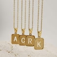 thumbnail image 4 of Alphabet Necklace 26 Letters Hollow Out Square 18K Necklace Fashion Jewelry, 4 of 10