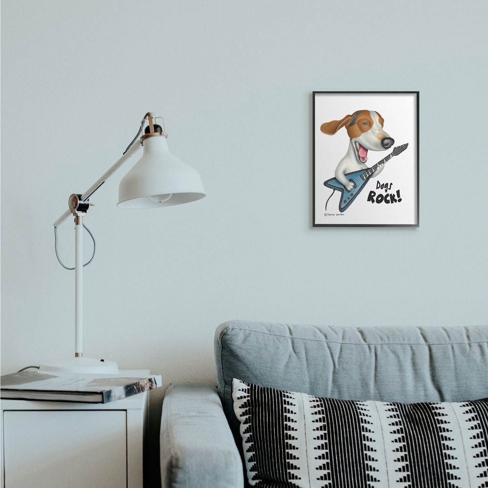 Stupell Industries Beagle with Guitar 'Dog's Rock' Musical Inspiration Designed by Danny Gordan