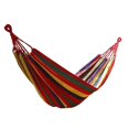 thumbnail image 2 of Hamaca para acampar Hamaca portátil con cuerda Hamaca para exteriores Hamaca de lona para patio trasero Descansar al aire libre Patio de viaje Rojo 190x150cm, 2 of 8