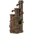 thumbnail image 3 of Northlight 23.5" Weathered Cascading Pipes Outdoor Patio Garden Water Fountain - Brown, 3 of 5