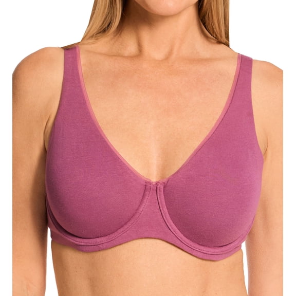 Women's Bali DF8131 Cotton Collection 2-Ply Underwire Bra (Mauve Mood 36C)