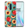thumbnail image 1 of FINCIBO Soft TPU Clear Case Slim Protective Cover for OnePlus 8 Pro 6.8" 2020, Red Pink Peaches Pattern, 1 of 3