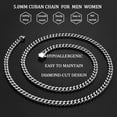 thumbnail image 6 of Tilga Christmas gift, silver/14K gold plated men's necklace, 5mm/7mm/9mm stainless steel Cuban chain necklace, men's necklace length 18-24 inches., 6 of 6