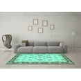 thumbnail image 3 of Ahgly Company Indoor Square Oriental Turquoise Blue Traditional Area Rugs, 5' Square, 3 of 4