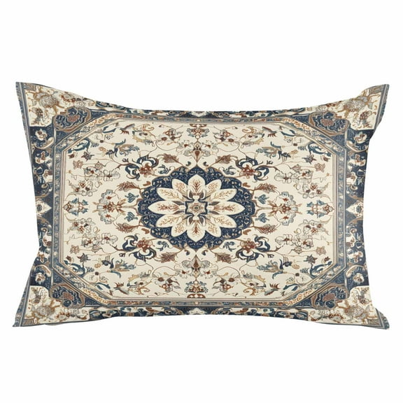Boho Navy Blue Brown Throw Pillow Cover 20 x 26 Inch Decorative Pillow Cover Southwestern Retro Geometric Lumbar Pillowcase Seasonal Rectangle Cushion Case for Couch Sofa Bed Living Room