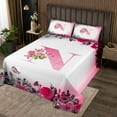 thumbnail image 2 of Erosebridal Letter Initial Coverlet Set King,Monogrammed Personalized Bedding Set,Flower Decor,Ultra Soft,3 Pieces, 2 of 5