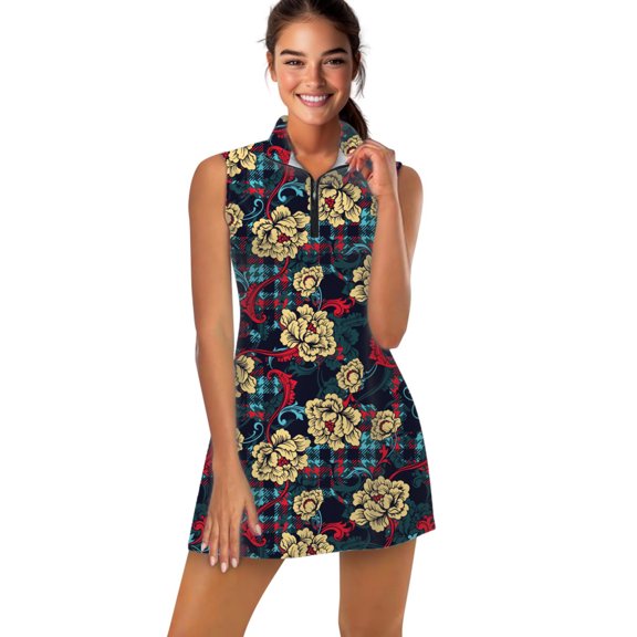 baroque ornament Sports Dresses Women Tennis Dress Outdoor Badminton Golf Quick-Drying And Breathable Sports Dress