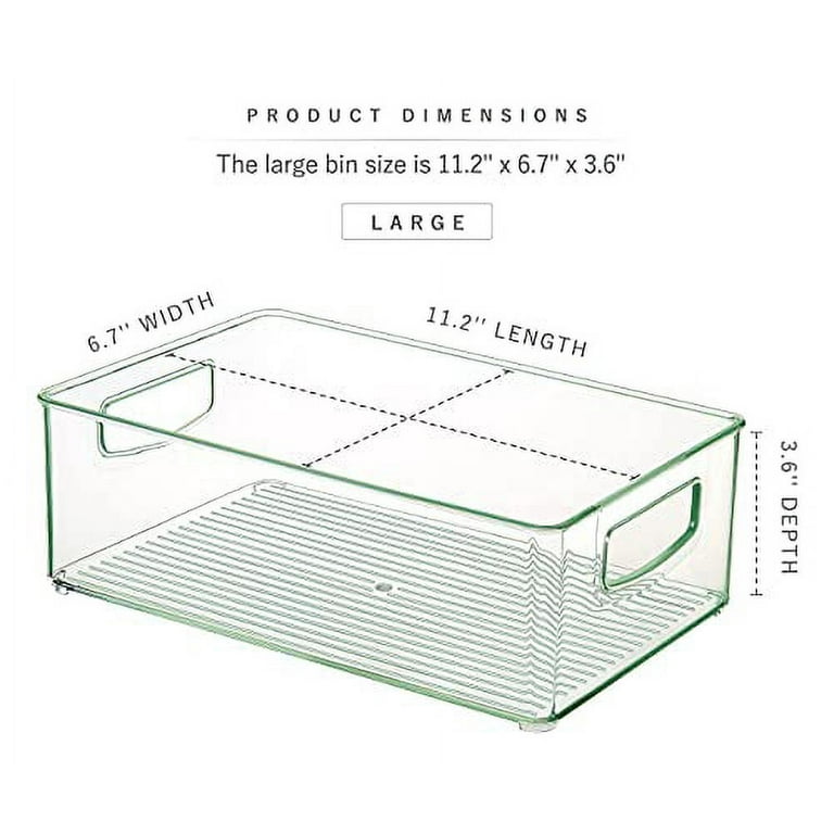 Moretoes 6 Pack Clear Snack Organizers, Food Storage Organizer Bins,  Plastic Organization for Pantry, Kitchen, Fridge, Cabinet, Condiment,  Pouches
