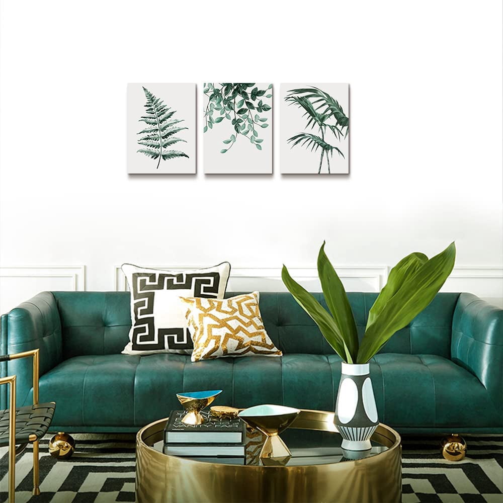 Bedroom Wall Decor Canvas Wall Art For Living Room Modern Wall Decorations For Kitchen Green Plant Canvas Painting Office Canvas Art Farmhouse Wall Pictures Artwork Bathroom Home Decoration 3 Pieces