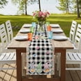 thumbnail image 4 of Table Runners 72 Inches Long Dress Scarves, Easter Farmhouse Kitchen Table Runner, Coffee Tablerunners, Vintage Gnomes Bunny Eggs Black Buffalo Plaid 16x72 Inch, 4 of 9