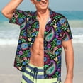 thumbnail image 7 of Fuzoiu Watercolor Floral Paisley Print Hawaiian Shirt for Men, Summer Beach Casual Short Sleeve Button Down Shirts, Men’s Beach Summer Shirts with Pocket,Medium, 7 of 7