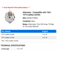 thumbnail image 2 of Alternator - Compatible with 1963 - 1979 Cadillac DeVille 1964 1965 1966 1967 1968 1969 1970 1971 1972 1973 1974 1975 1976 1977 1978, 2 of 2