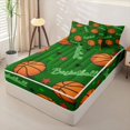 thumbnail image 2 of Homewish Basketball Gamer Zipper Twin Comforter Sets with Fitted Sheet and 2 Pillowcases,Boys Sport Theme Stars Print Zipper Bedding Set,4-Piece,Black Reversible, 2 of 6