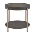 thumbnail image 2 of Wood and Metal End Table with 1 Shelf, Brown and Champagne, 2 of 5