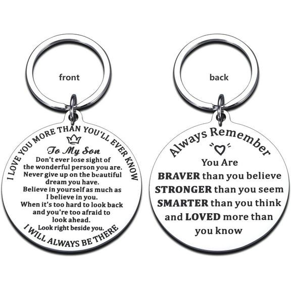 Stocking Stuffer for Boys Christmas Son Gifts from Mom Dad to My Son Keychain Inspirational Birthday Gifts for Son Adult Gifts for Son Graduation Off to College Back to School Gifts for Son Valentines