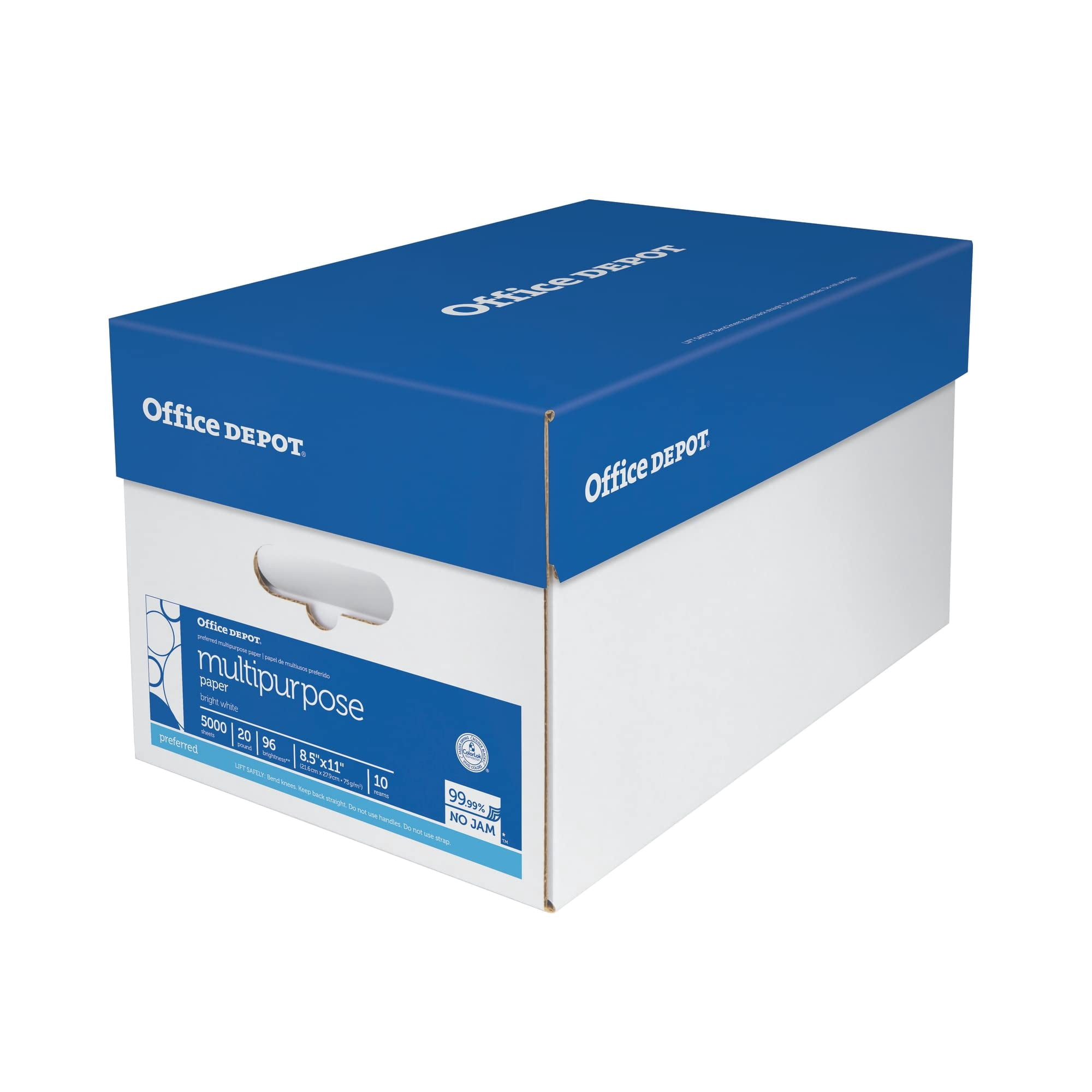 Bulk Printer Paper 10 Reams Case, 96 Bright Smooth Surface, Works with Inkjet Laser Fax Machines, ColorLok Enhanced, White